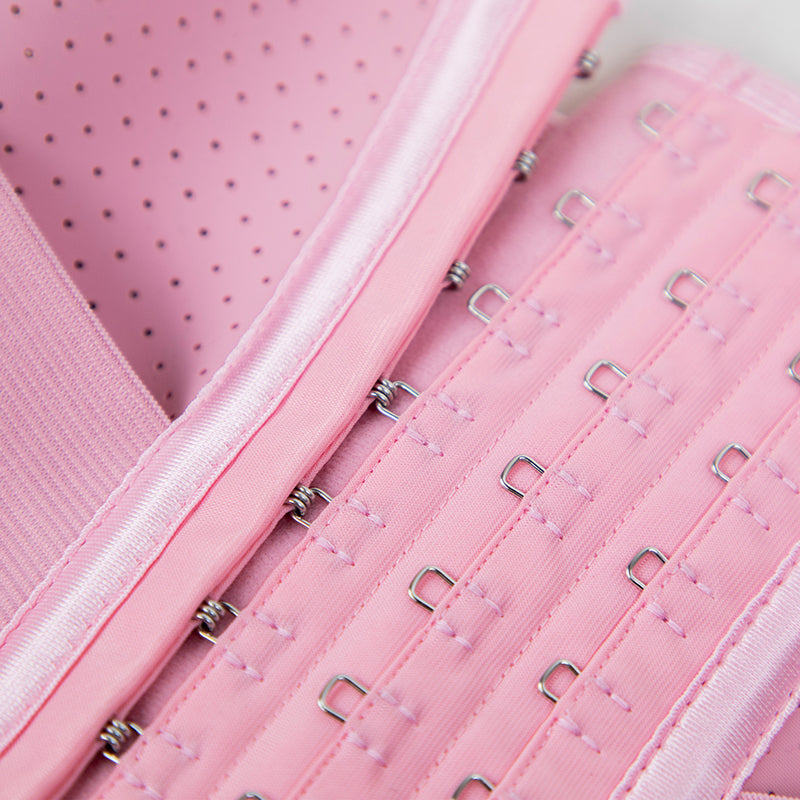 Pink Breathable Waist Trainer with Elastic Belt