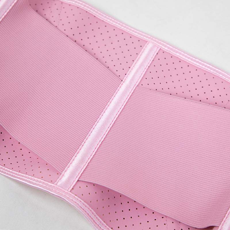 Pink Breathable Waist Trainer with Elastic Belt