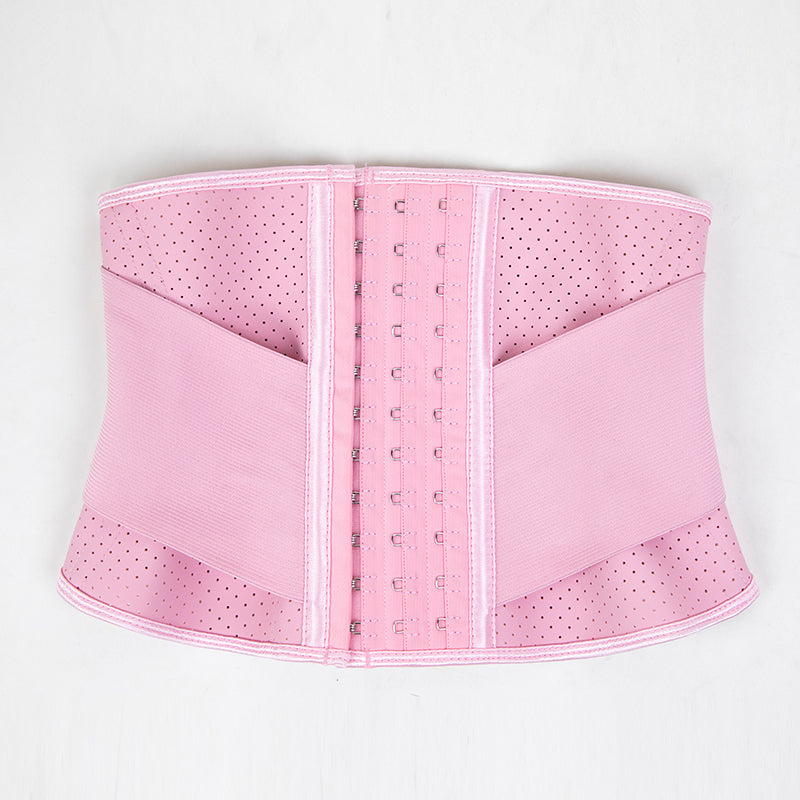 Pink Breathable Waist Trainer with Elastic Belt